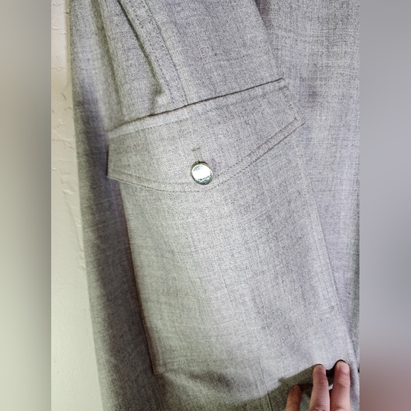 Theory Cropped Gray Wool Cargo Pants Size 8 - Picture 7 of 15